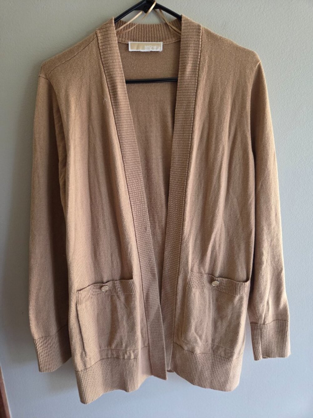 Michael Kors Cardigan, Tan, Long Sleeve